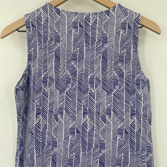 J Mclaughlin Ellison Mini Dress Catalina Cloth Jersey Knit Printed White Blue S - Picture 6 of 7